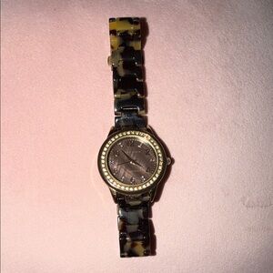 Anne Klein Tortoise Shell Watch with Gold Accents